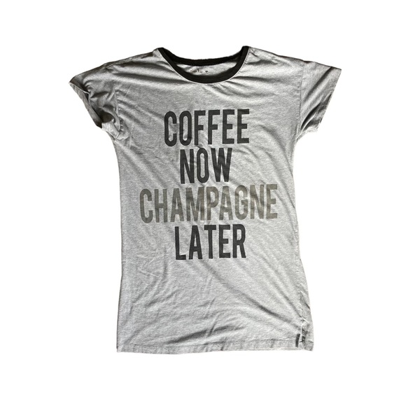 FREE W/ Bundle Graphic Coffee Champagne Cotton Blend Sleep T Shirt Size L/XL - Picture 1 of 3